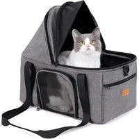 Guacal Expandible Para Mascotas Plegable Con Toldo Superior y Bolsillos Laterales