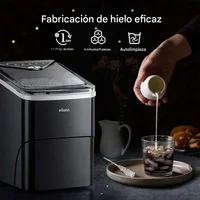 Máquina para Hacer Hielo Silonn Producción de 12 kg/día con Autolimpieza y 2 Tamaños de Cubos