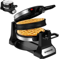 Waflera Belga Doble 180° Flip Greeze de 1400W con Platos Antiadherentes y Bandeja de Goteo Extraíble