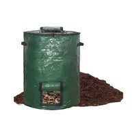 Bolsa de Compostaje Reutilizable de 300 Litros con Cremallera y Asas Resistentes