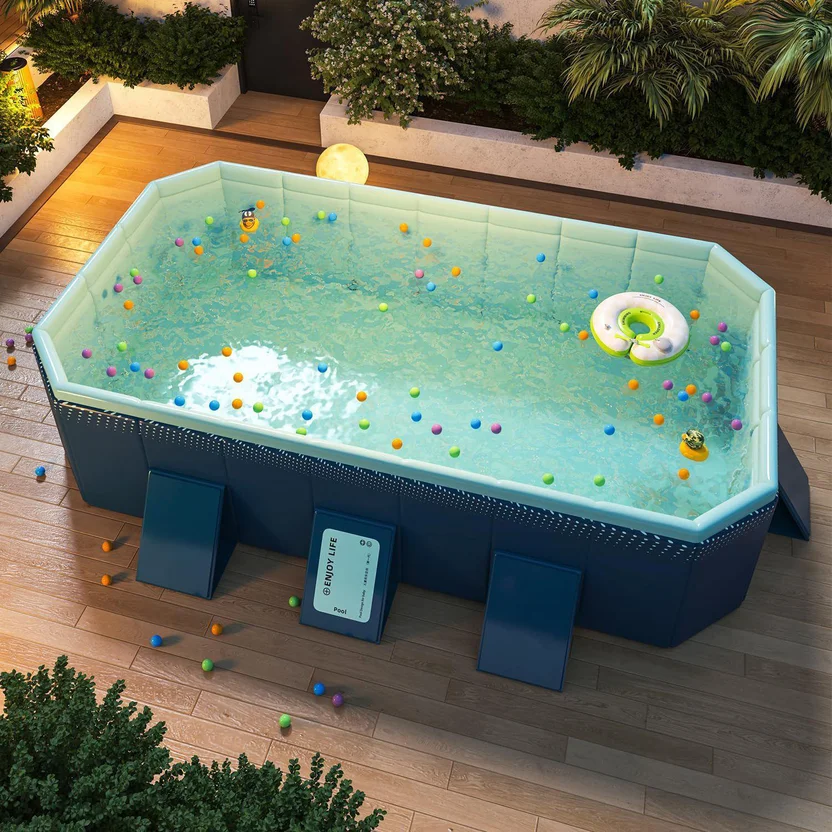 Piscina Plegable enttgo De 295 cm Para Niños Adultos Exterior ...