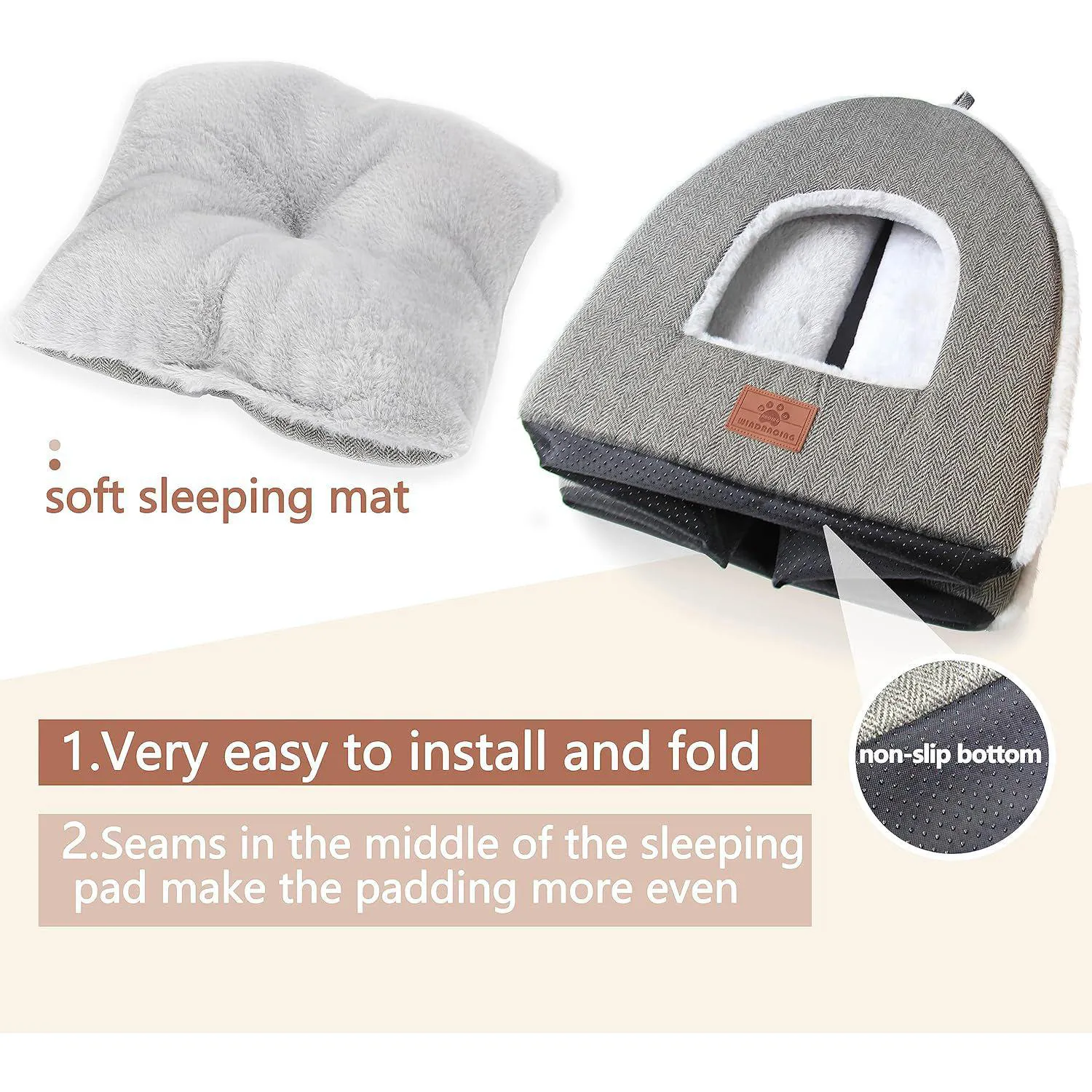 Cama Plegable Para Gatos Con Cojín Lavable Diseño Tipo Tienda De Campaña 3