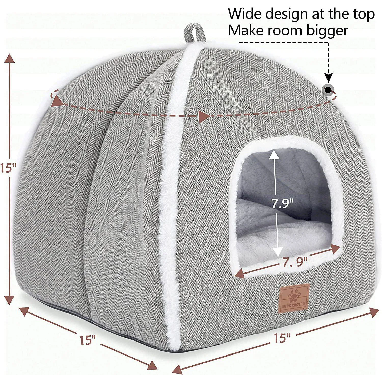 Cama Plegable Para Gatos Con Cojín Lavable Diseño Tipo Tienda De Campaña 4