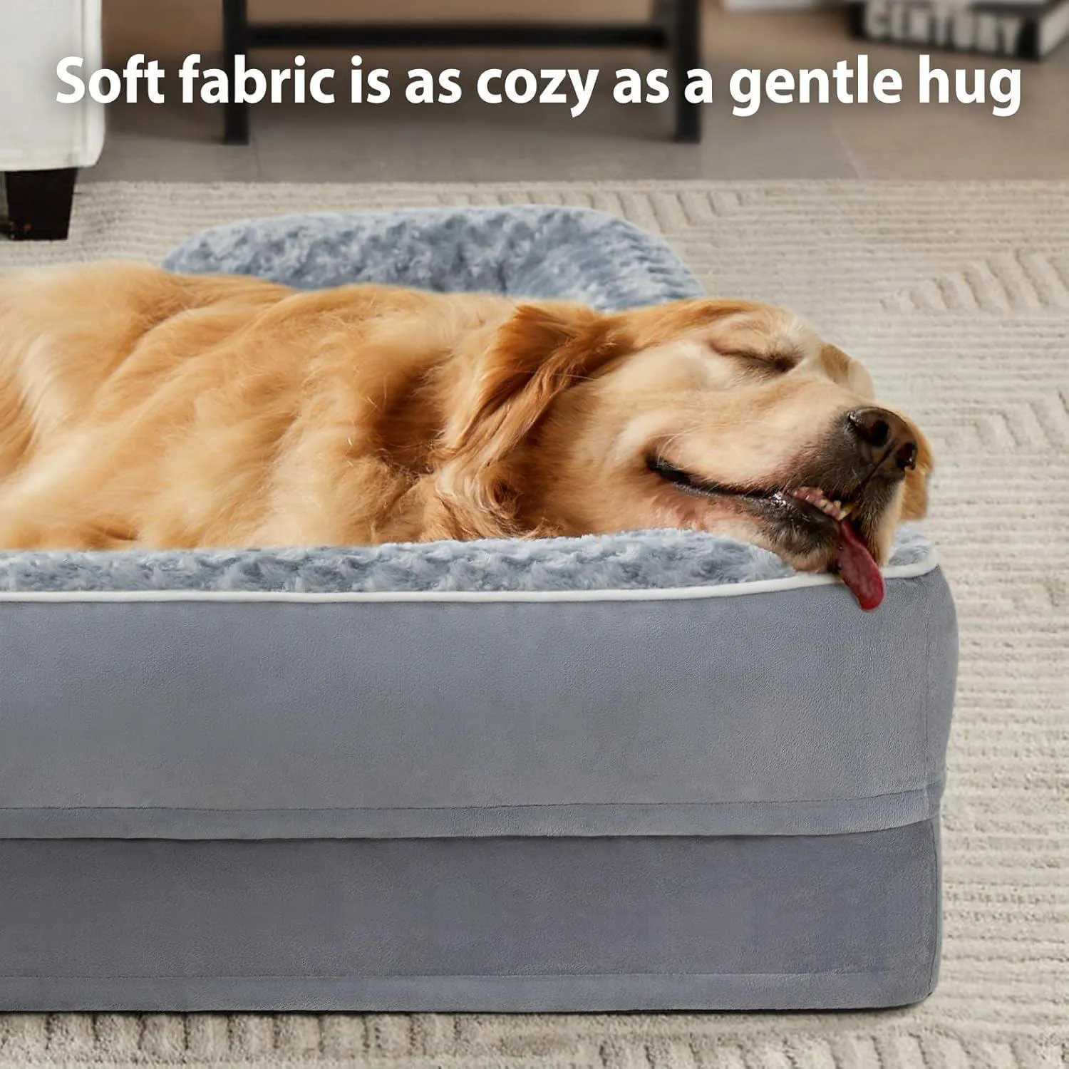 Cama Ortopédica Para Perros Medianos Con Sofá Antideslizante Y Funda Lavable