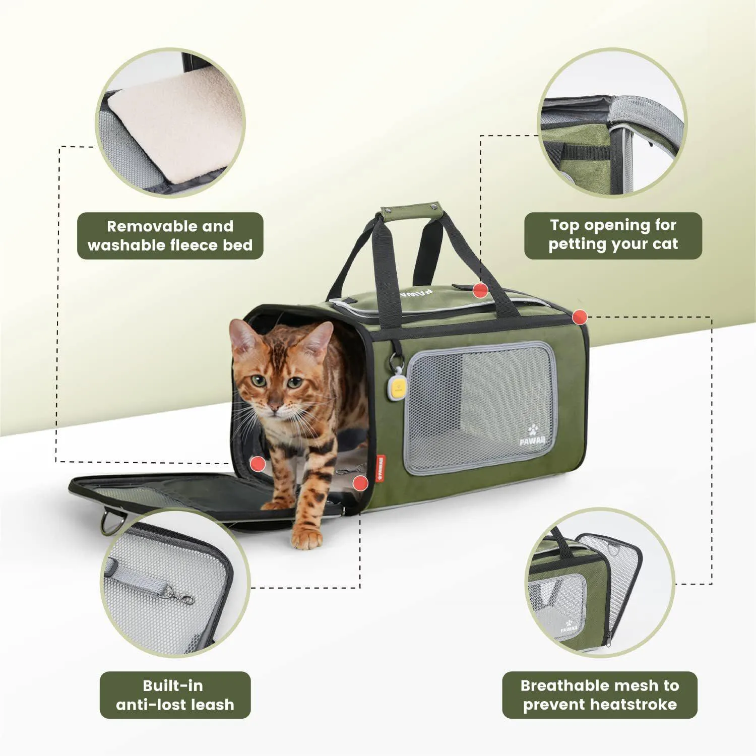 Guacal Plegable Aprobado por Aerolínea con Ampliación Lateral para Mascotas 3