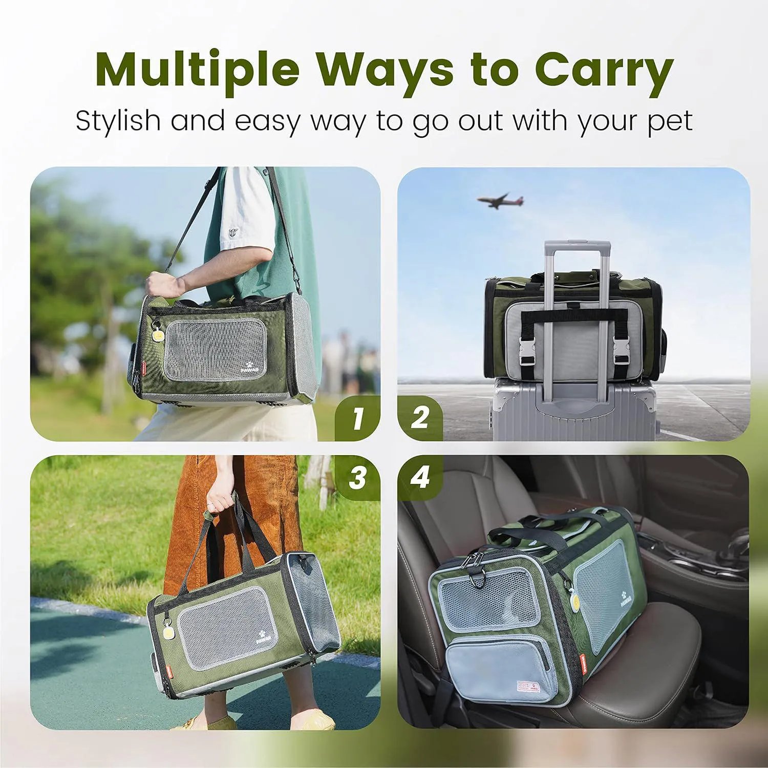 Guacal Plegable Aprobado por Aerolínea con Ampliación Lateral para Mascotas 7