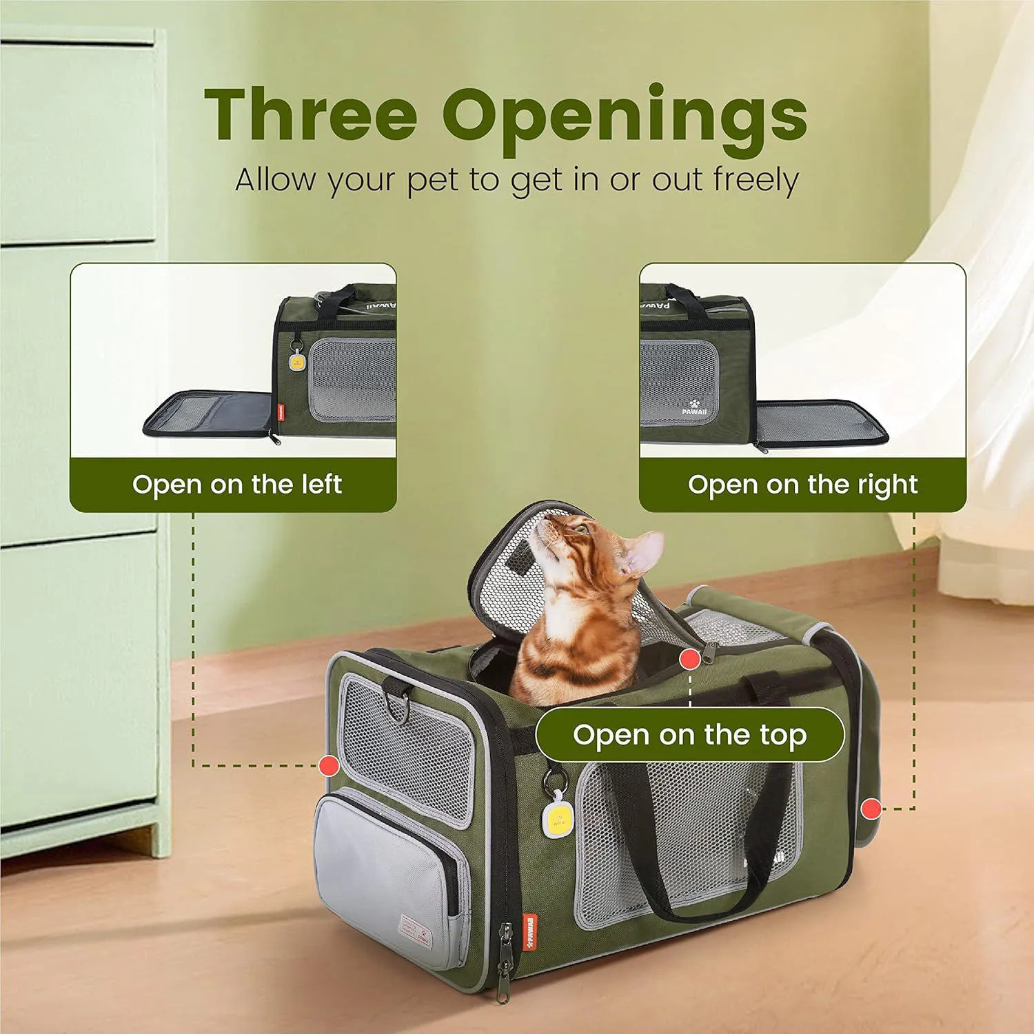 Guacal Plegable Aprobado por Aerolínea con Ampliación Lateral para Mascotas 9