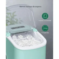 Máquina de Hielo Silonn Portátil 9 Cubos en 6 Minutos Producción de 12 kg/día Autolimpiante