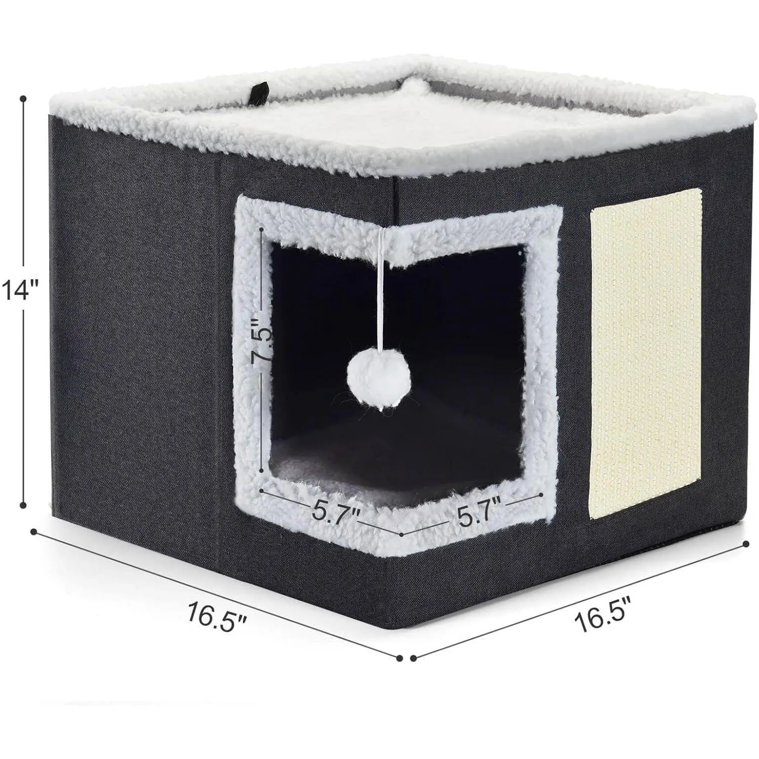 Cama Para Gatos Con Cojín Para Rascar Y Cubo Escondido 4