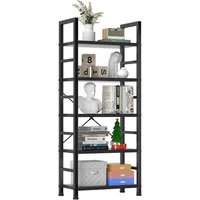 Estantería para Libros Sweetcrispy Moderna de 5 Niveles con Estructura Metálica y Repisas de Madera