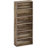 Estantería Alta de 6 Niveles IRONCK 180 cm Estilo Industrial con Estantes de MDF para Oficina y Sala