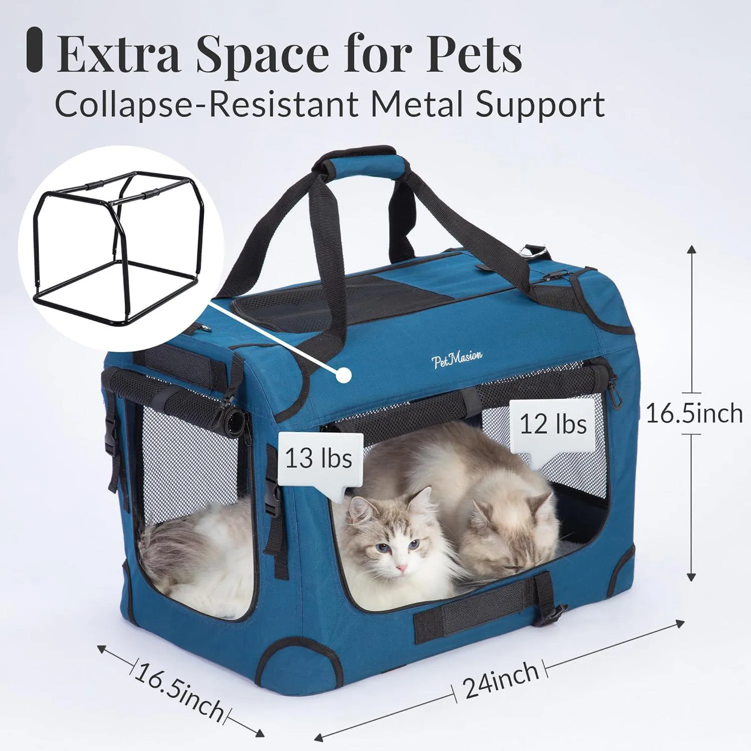Guacal Extragrande Plegable Para Mascotas XL con Ventilación Total y Cama Suave