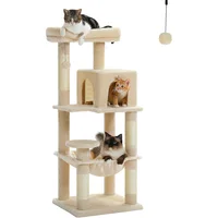 Gimnasio para Gatos de 5 Niveles PETEPELA con Hamaca Grande y Marco Metálico con Altura de 116 cm