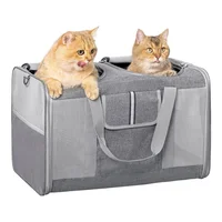 Guacal Grande Plegable Para Mascotas de Hasta 17 Kg con Doble Compartimento