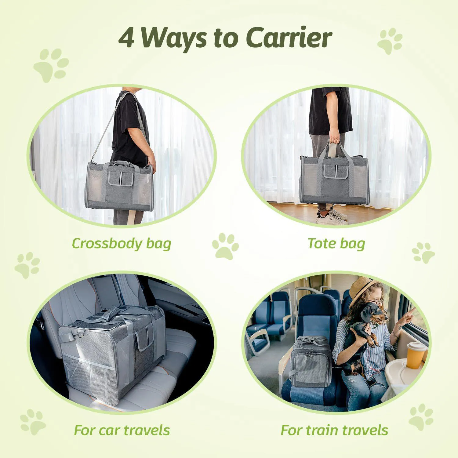 Guacal Grande Plegable Para Mascotas de Hasta 17 Kg con Doble Compartimento 6