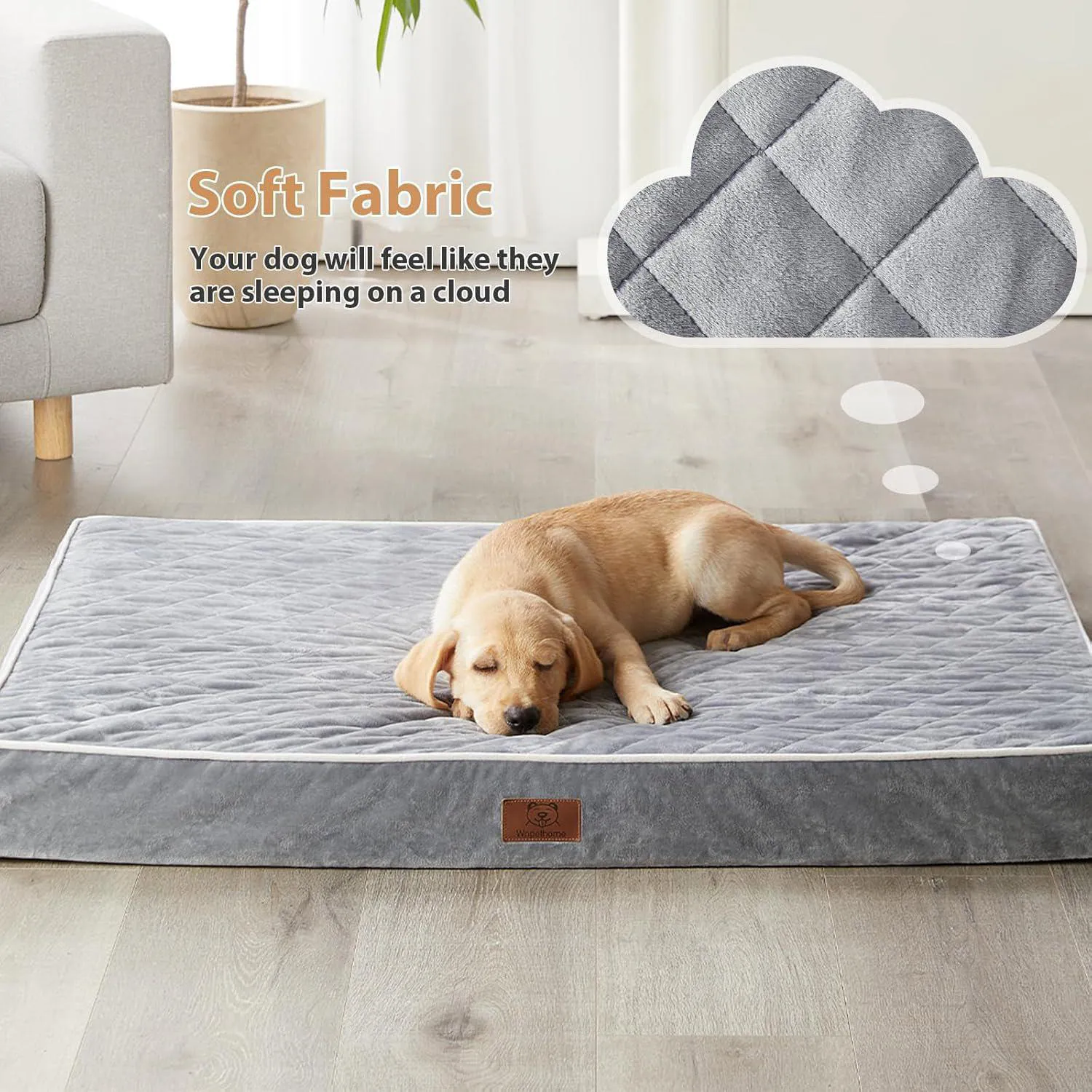 Cama Ortopédica WNPETHOME para Perros Grandes Lavable Impermeable 107 cm