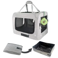 Guacal Extra Grande para Mascotas con Caja de Arena y Cuencos Plegables