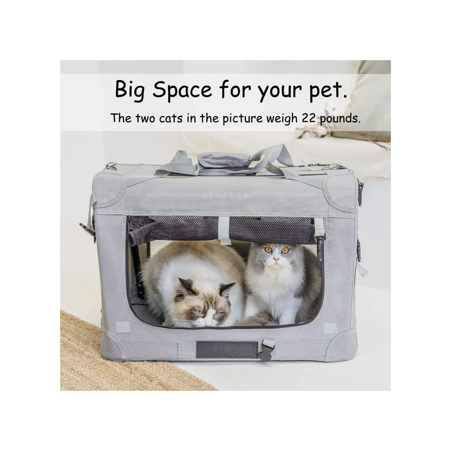 Guacal Extra Grande para Mascotas con Caja de Arena y Cuencos Plegables 6