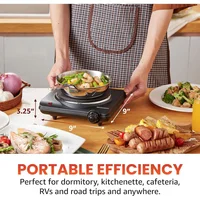 Parrilla Eléctrica Portátil Elite Gourmet de 1000W con Placa de Hierro Fundido y Control de Temperatura