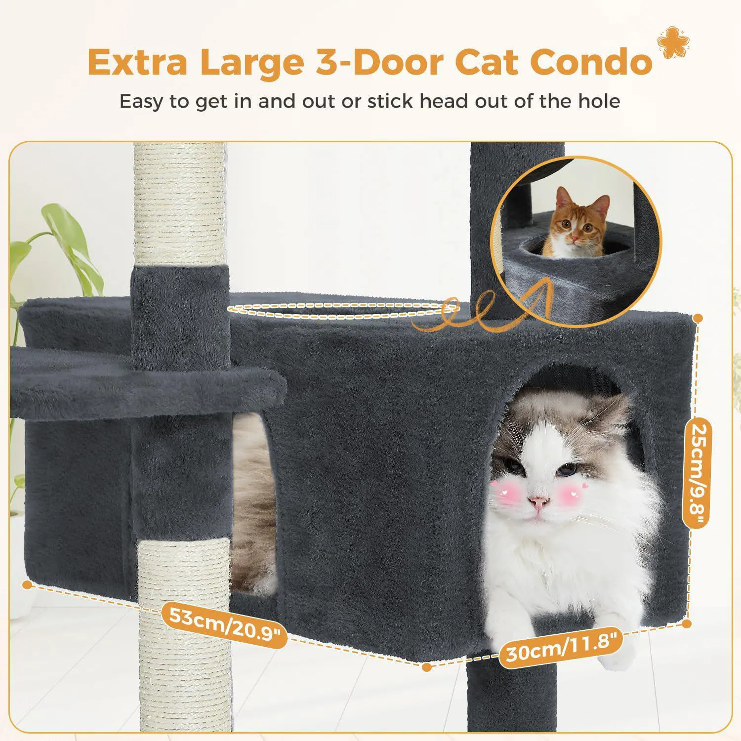Gimnasio para Gatos PAWZ Road de 184 cm con Cama y Perchas 4