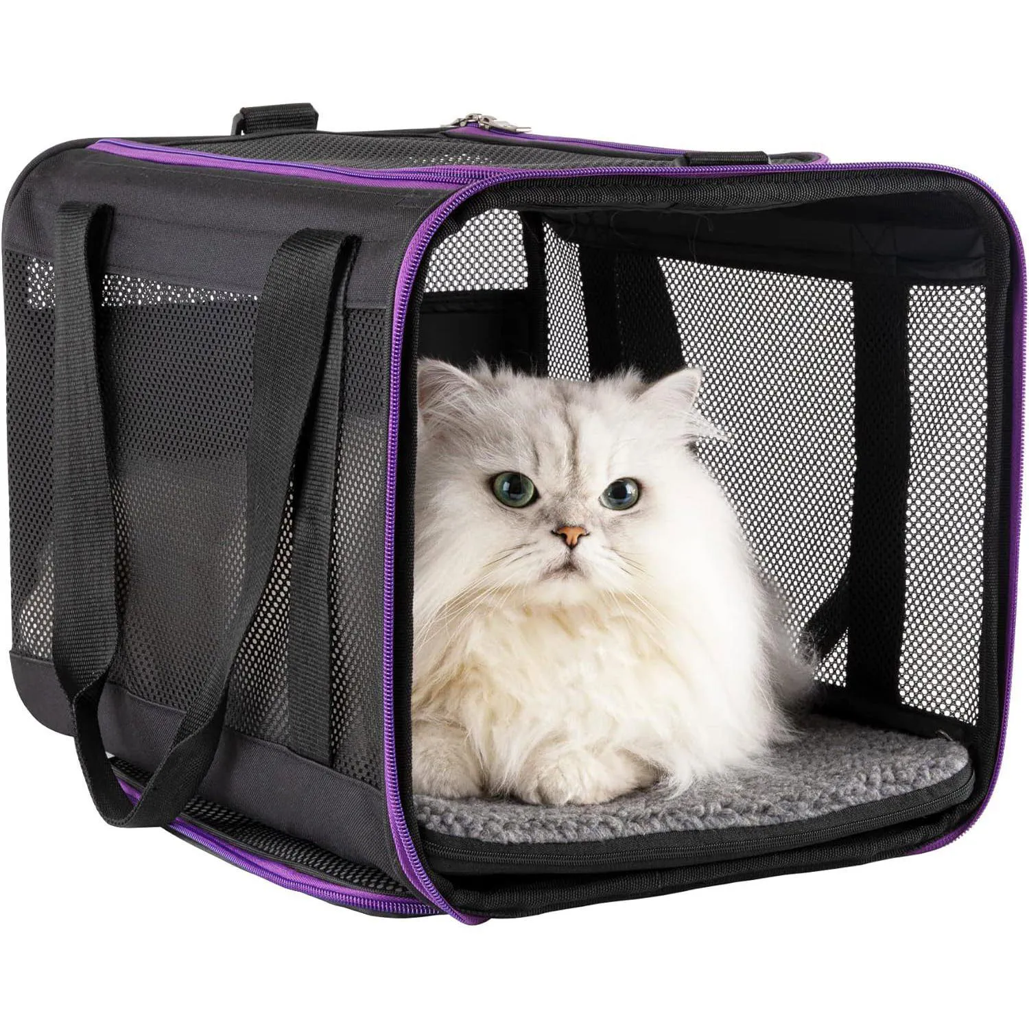 Guacal Suave para Gatos Grandes y Perros Pequeños con Entrada Superior