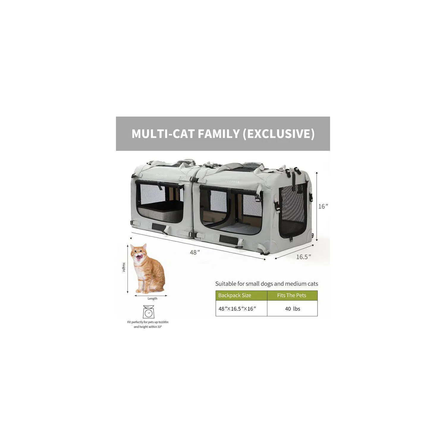 Guacal Plegable Extra Grande Para Mascotas Con Caja De Arena Y Cuencos