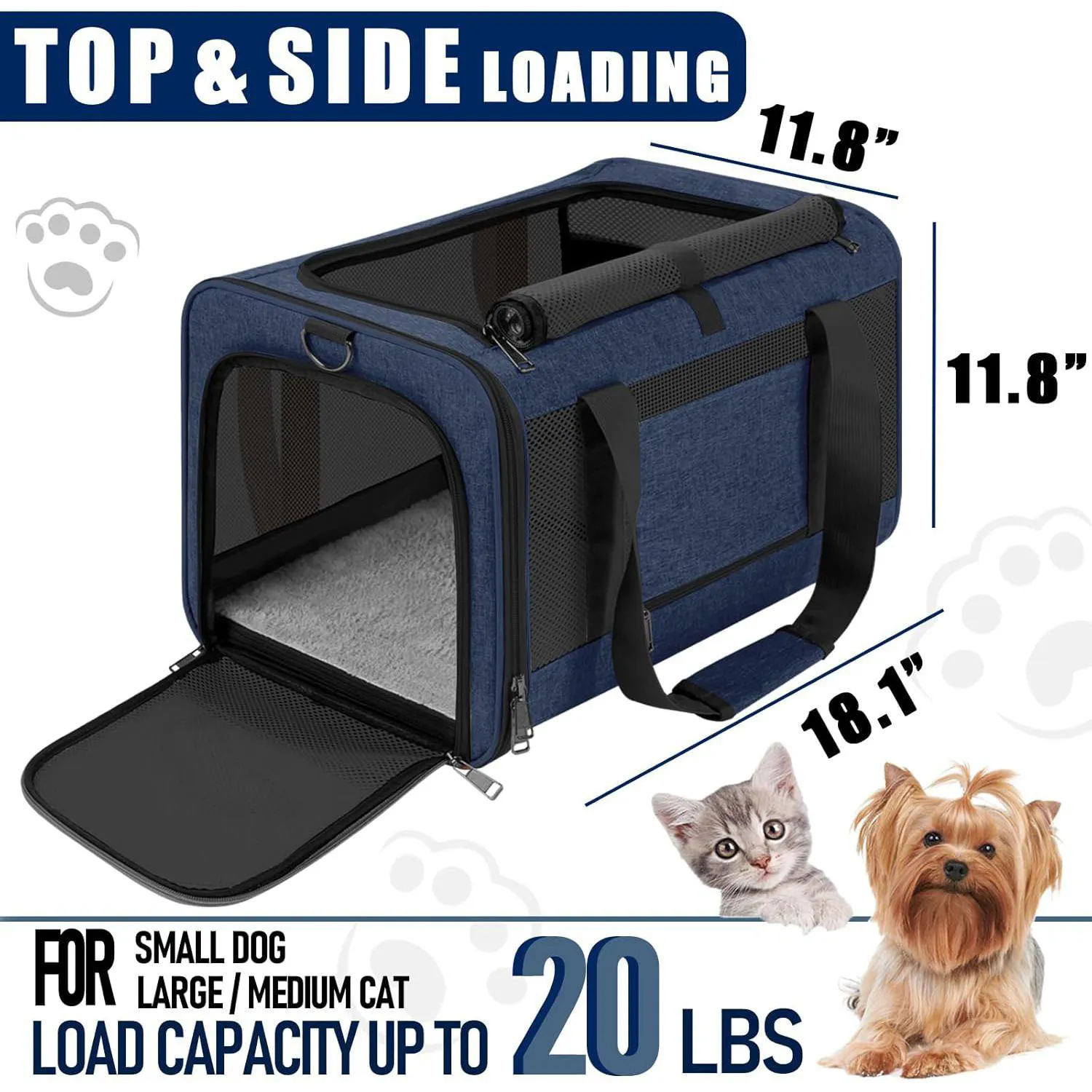 Guacal Suave y Plegable GAPZER para Mascotas Medianas Hasta 11 kg Color Marino 7