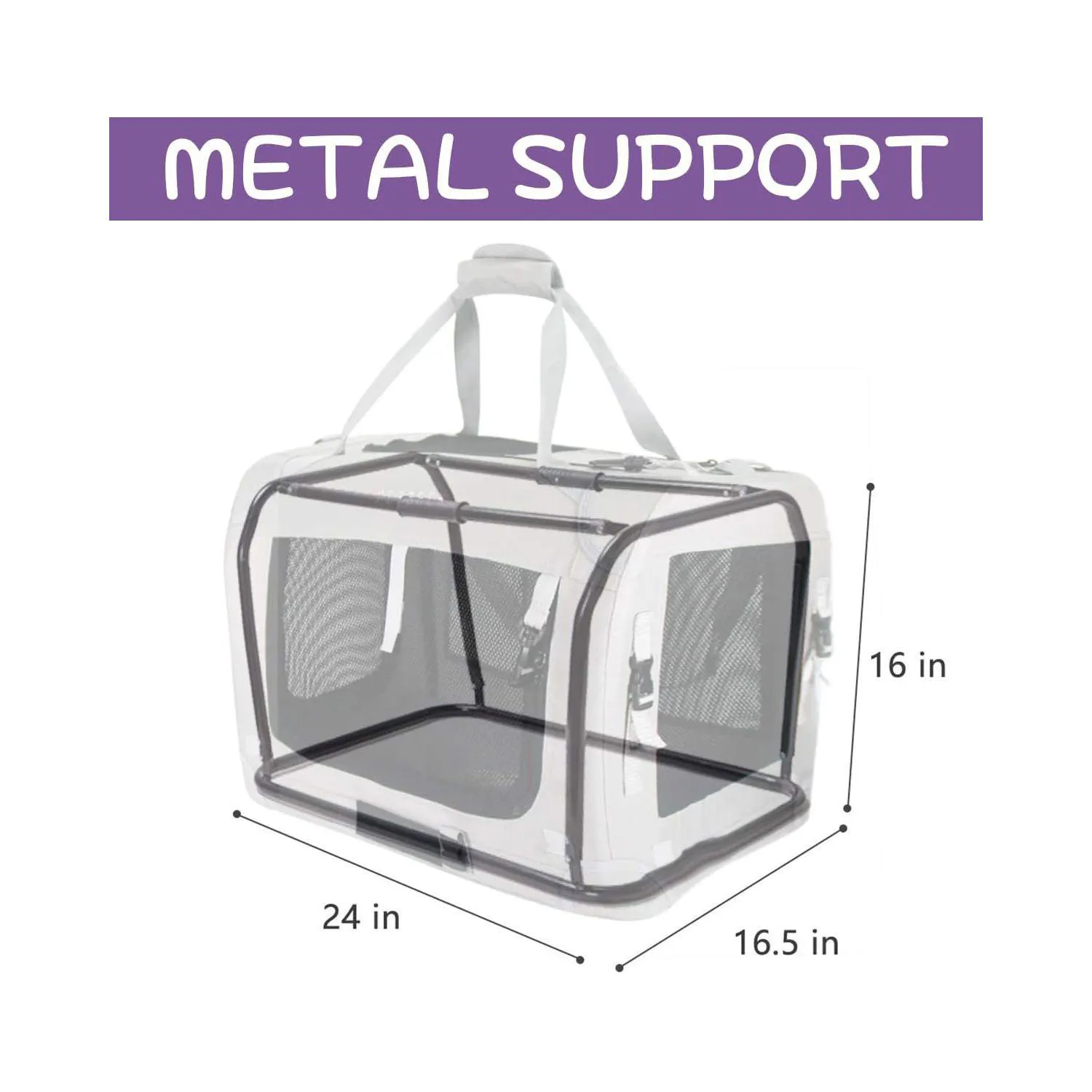Guacal Extra Grande Para Mascotas Plegable Con Ventilación Y Accesos Múltiples