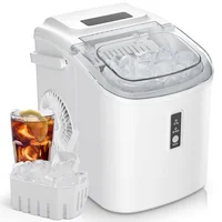 Máquina de Hielo Portátil EUHOMY Producción de 12 kg/día con Asa y Limpieza Automática