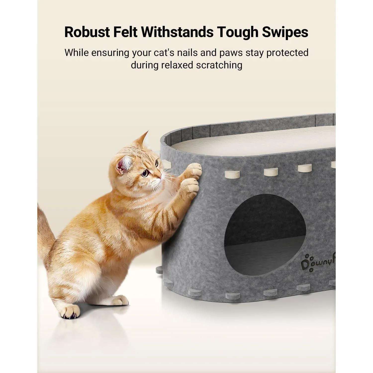 Casa Para Gatos DownyPaws PeekaPurr Con Diseño Plegable Y Espacio Doble 4