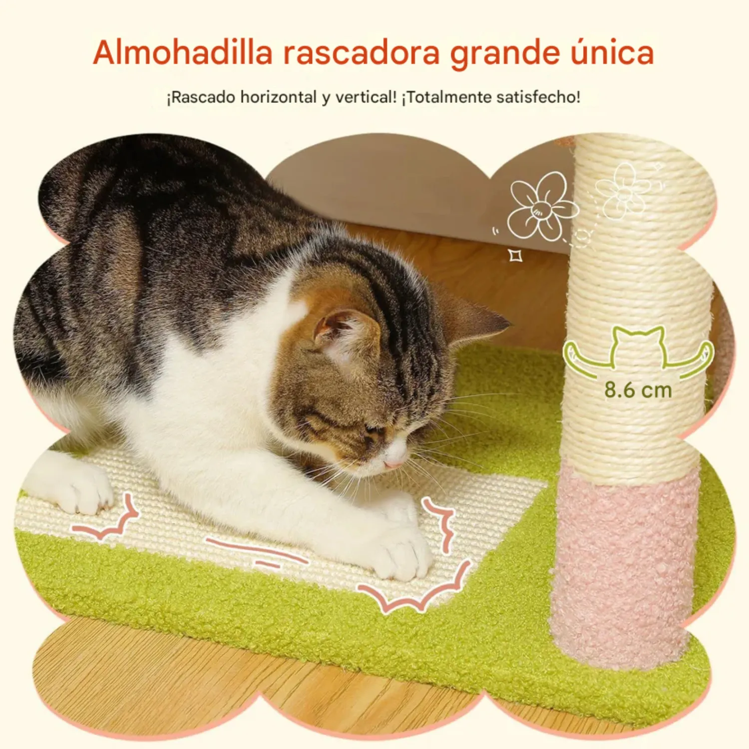Gimnasio para Gatos Grande Pawz Road Con Rascadores Hamaca y Almohadas Rosa 5