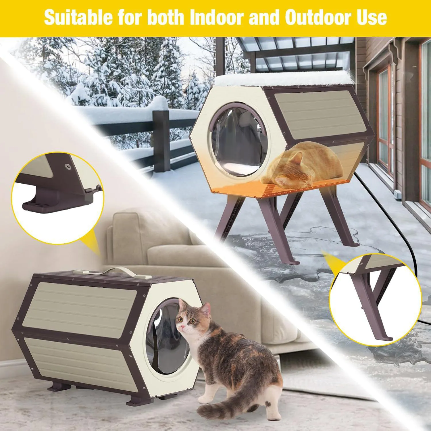 Casa Climatizada Para Gato Con Control De Temperatura Y Refugio Aislado 4