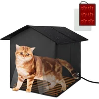 Casa Climatizada Para Gatos De Exterior Con Almohadilla Autocalentable
