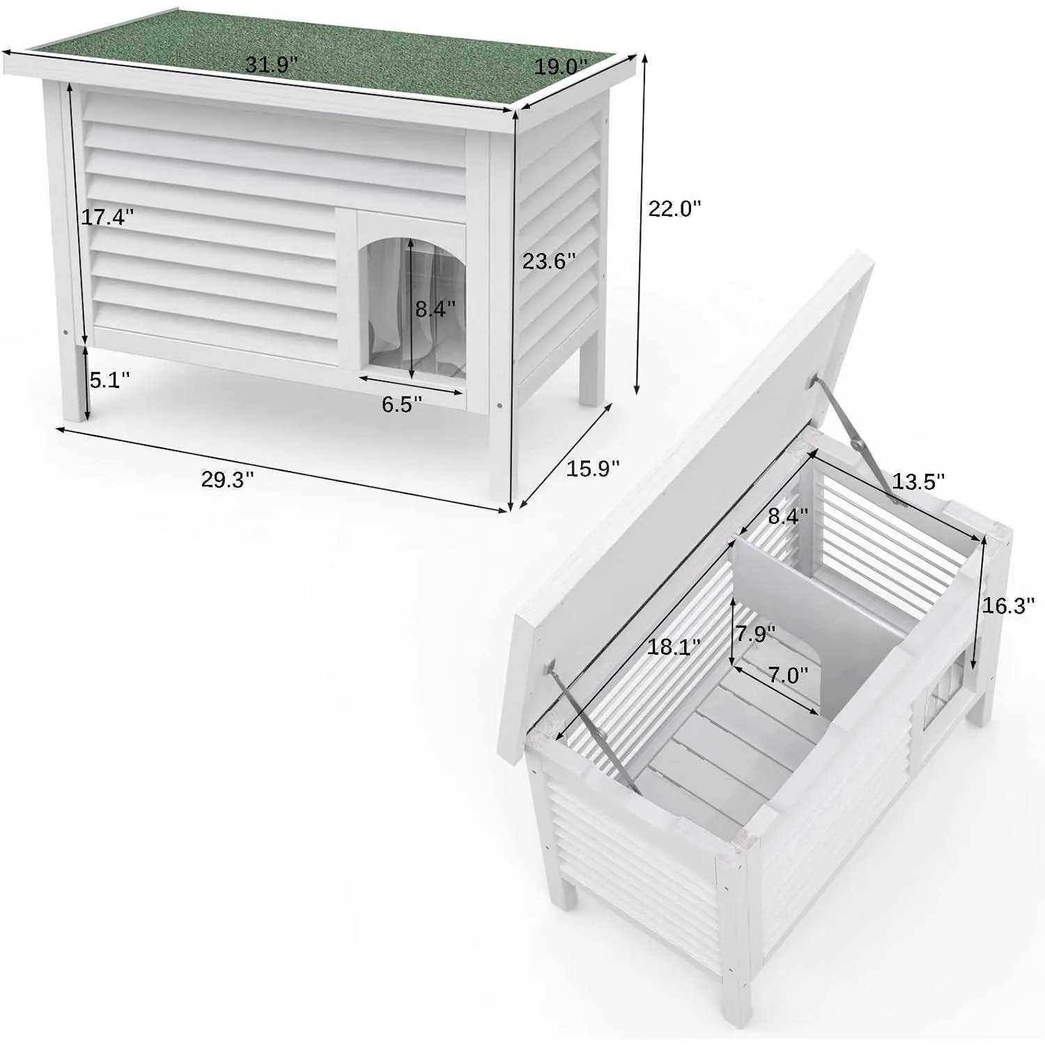 Refugio GDLF para Gatos Exteriores con Ventilación para Climas Cálidos 4