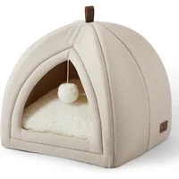 Cama Interior para Gatos Tipo Carpa 2 en 1 con Cojín Extraíble y Base Antideslizante