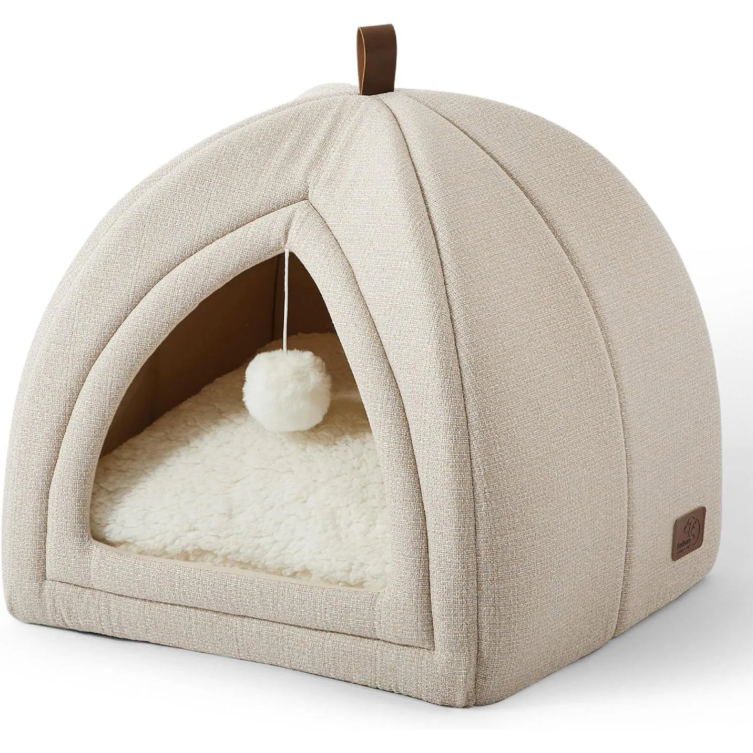 Cama Interior para Gatos Tipo Carpa 2 en 1 con Cojín Extraíble y Base Antideslizante