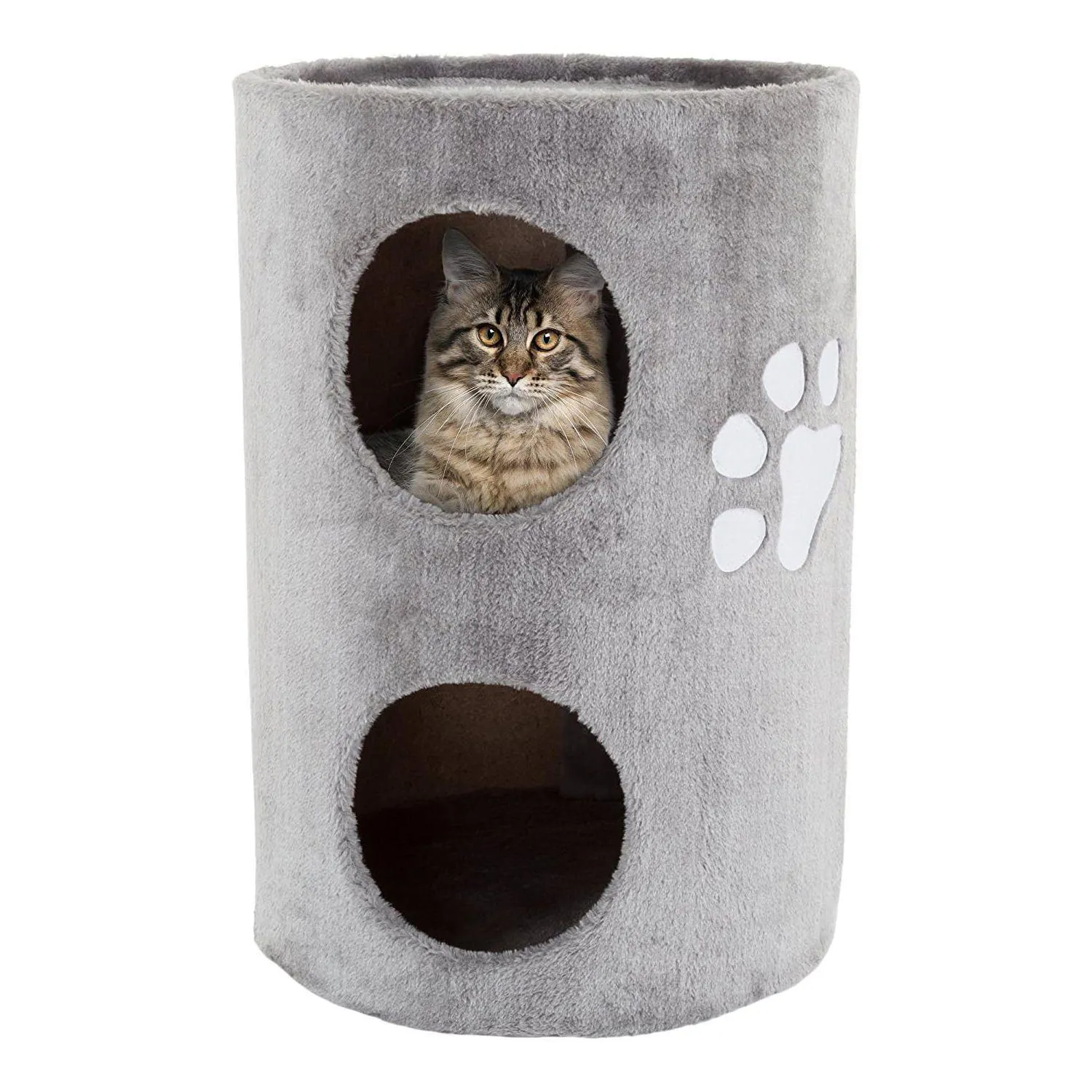 Cama Casa para Gatos de 2 Pisos con Plataforma y Rascador de Sisal PETMAKER