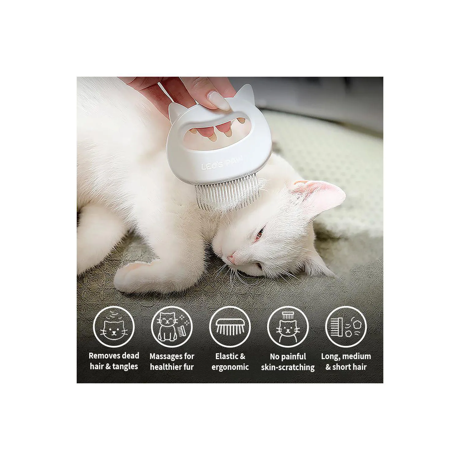 Peine Masajeador Para Gatos Cepillo Suave Para Pelo Largo Y Corto