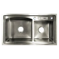 Lavaplatos Doble Pozo Con Escurridor Acero Plateado 82 X 45 X 21 Cm+ Accesorios