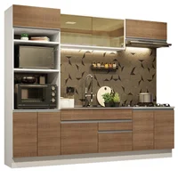 Cocina Integral Glamy 2.70 M Blanco/Marrón 10