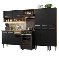 Cocina Integral Emilly 2.60m Marrón/Negro 02