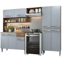 Cocina Integral Emilly Pop 2.30m Marrón/Gris