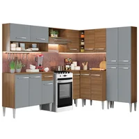 Madesa Cocina Integral De Esquina Emilly Ice 4.20m Marrón/Gris