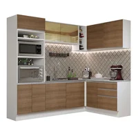Madesa Cocina Integral De Esquina Glamy 4.00 M Blanco/Marrón 02