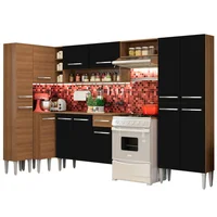 Cocina Integral De Esquina Emilly Love 3.85m Marrón/Negro