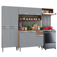 Cocina Integral Emilly Top 2.30m Marrón/Gris