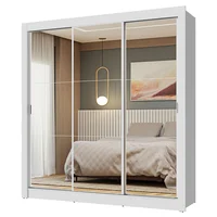 Closet Nobre 3 Puertas Corredizas Con Espejos Blanco