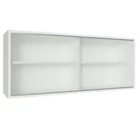 Mueble De Cocina Superior Con 2 Puertas Corredizas De Cristal 1.20 M Blanco