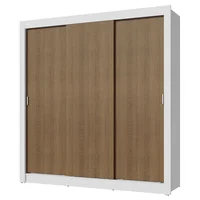 Closet Nobre 3 Puertas Corredizas Blanco/Marrón