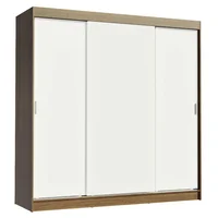 Closet Reno 3 Puertas Corredizas 4 Cajones Marrón/Blanco